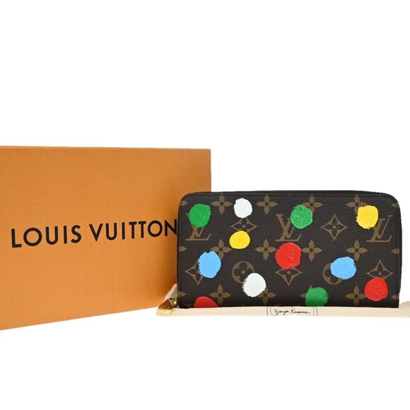 LOUIS VUITTON LV x YK Long Zippy Wallet Monogram 3D Dots Brown M81864 603RF561 - Picture 1 of 15